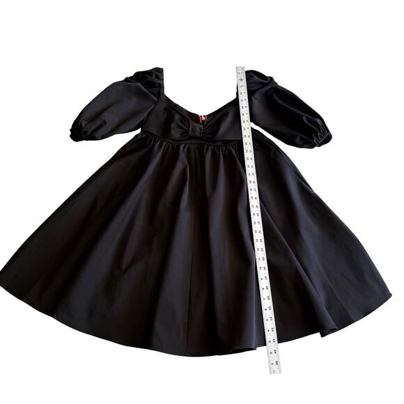 Kate Spade Beau Sweetheart Bow Empire Babydoll Puff Sleeve Black Mini Dress 4 - Picture 12 of 13